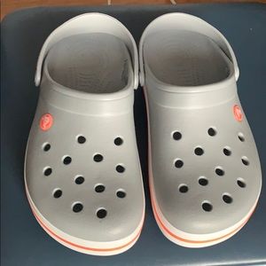 Crocs shoes, grey Men’s size 8 , Women’s size 10.